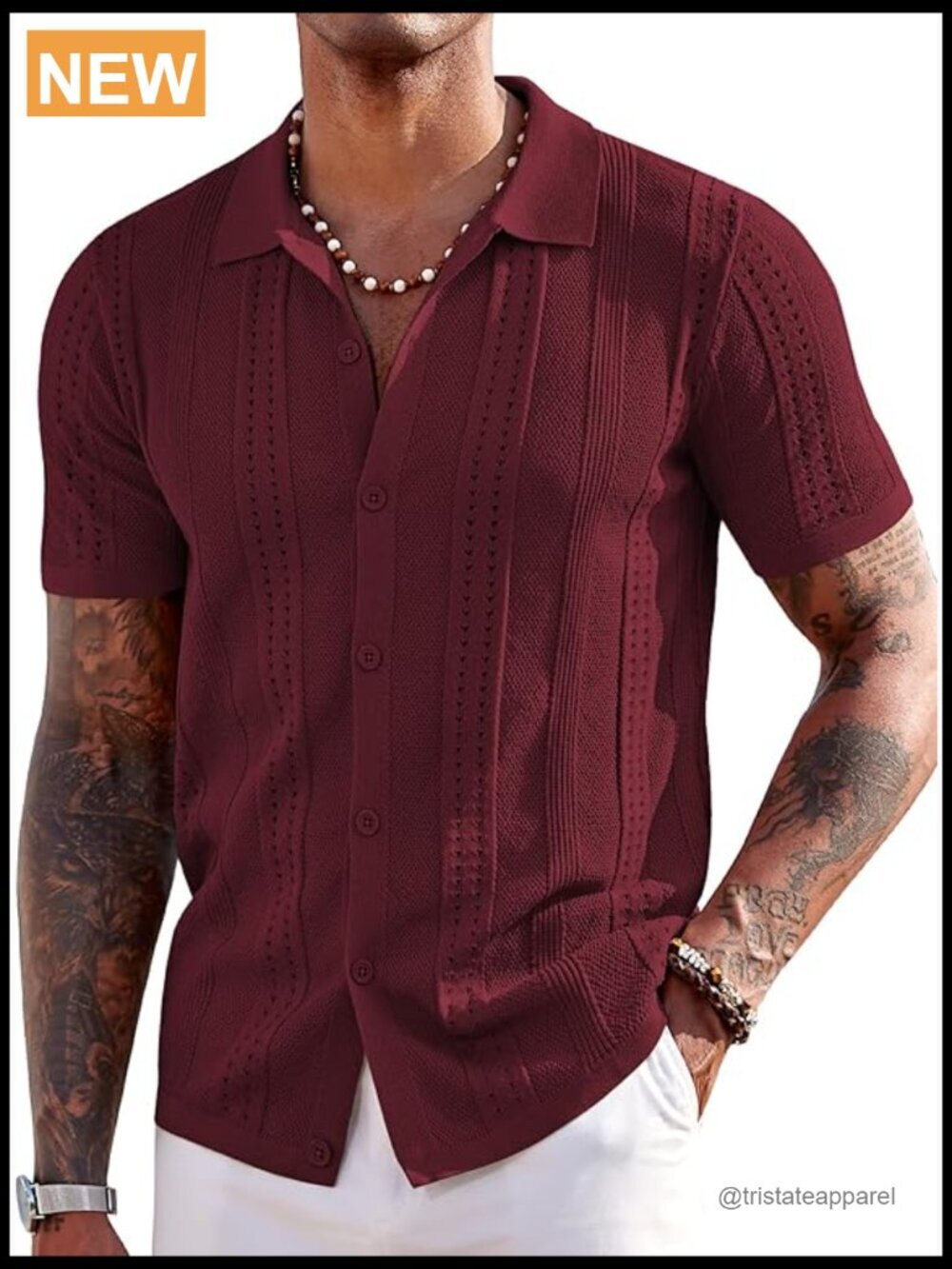 Men's Short Sleeve Button Down Knit Polo Shirt Casual Beach Tops
